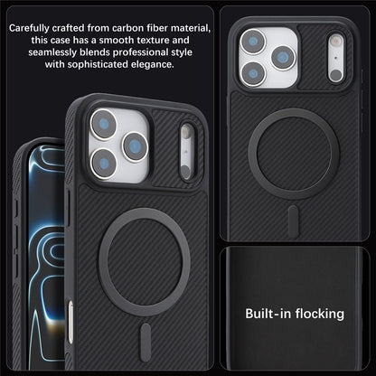 Etui MagSafe do Apple iPhone 17 Pro, OEM, Carbon Metal Ring, czarne