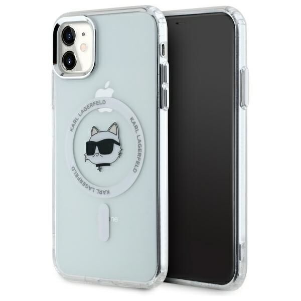 Etui MagSafe dla Apple iPhone 11, Karl Lagerfeld, IML Metal Choupette's Head, Białe