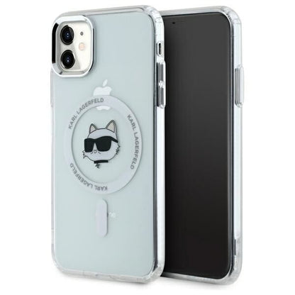 Etui MagSafe dla Apple iPhone 11, Karl Lagerfeld, IML Metal Choupette's Head, Białe