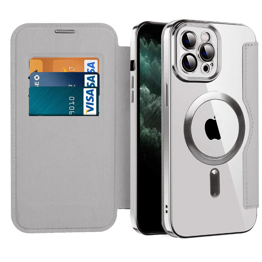 Etui MagSafe do Apple iPhone 11 Pro Max, Techsuit, SmartMag Book, Szary