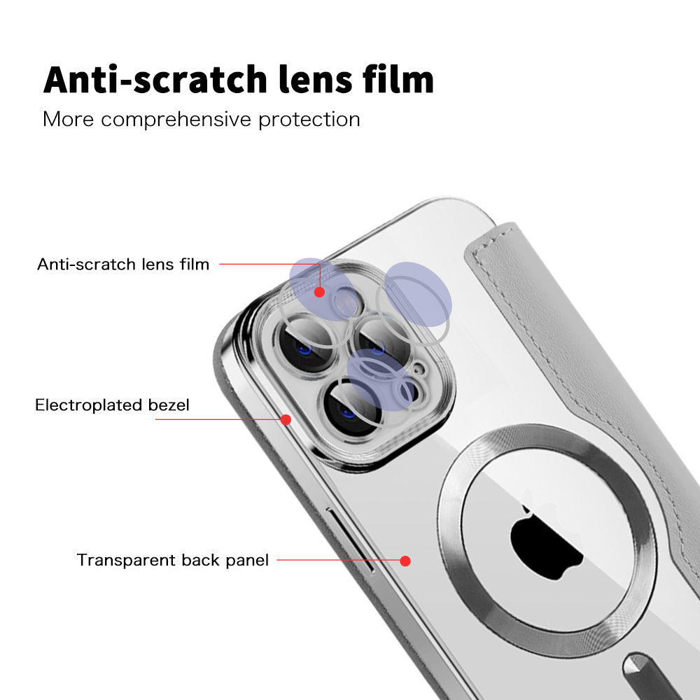 Etui MagSafe do Apple iPhone 11 Pro Max, Techsuit, SmartMag Book, Szary