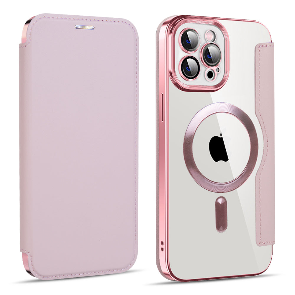 Etui MagSafe do Apple iPhone 11 Pro Max, Techsuit, SmartMag Book, Różowe