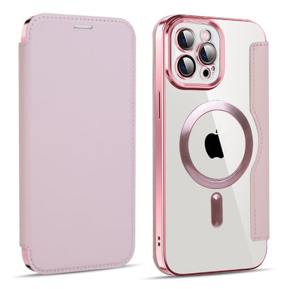 Etui MagSafe do Apple iPhone 11 Pro Max, Techsuit, SmartMag Book, Różowe