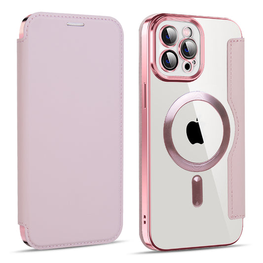 Etui MagSafe do Apple iPhone 11 Pro Max, Techsuit, SmartMag Book, Różowe