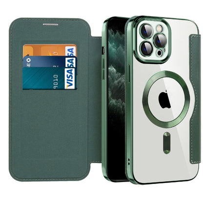 Etui MagSafe do Apple iPhone 11 Pro Max, Techsuit, SmartMag Book, Zielony