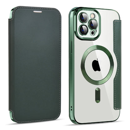 Etui MagSafe do Apple iPhone 11 Pro Max, Techsuit, SmartMag Book, Zielony