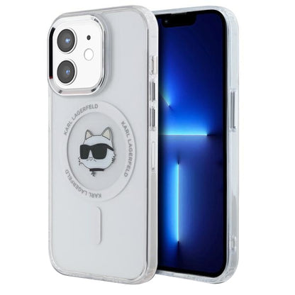 Etui MagSafe dla Apple iPhone 12 / 12 Pro, Karl Lagerfeld, IML Metal Choupette's Head, Białe