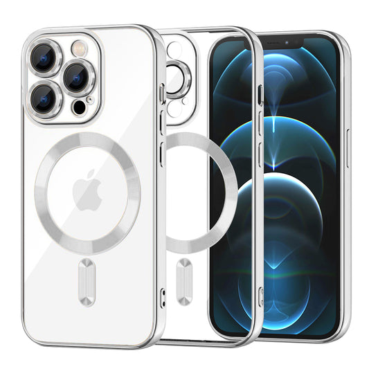 Etui MagSafe do Apple iPhone 12 Pro Max, Techsuit, Luxury Crystal, Srebrne