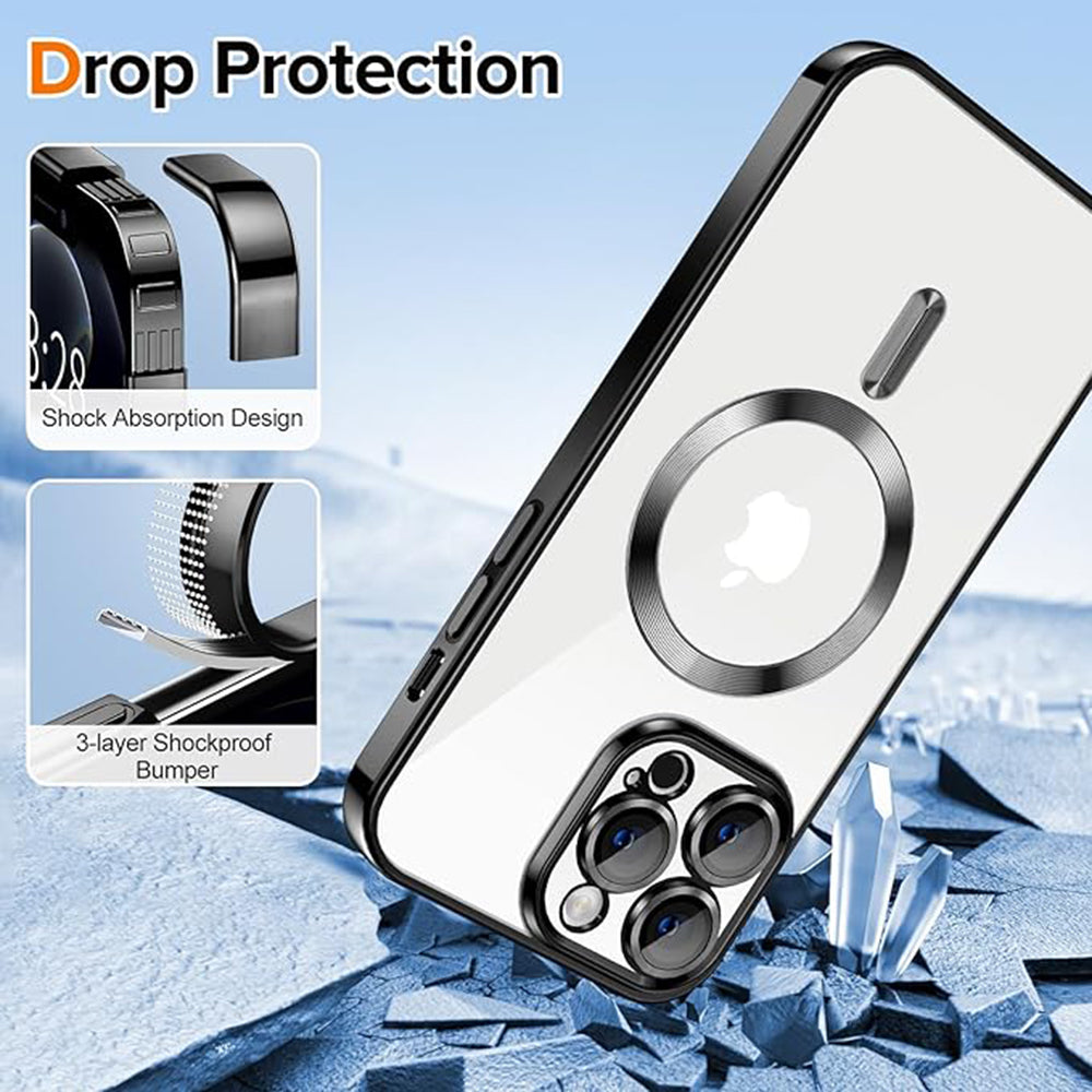 Etui MagSafe do Apple iPhone 12 Pro Max, Techsuit, Luxury Crystal, Czarny