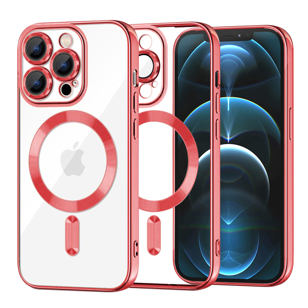 Etui MagSafe do Apple iPhone 12 Pro Max, Techsuit, Luxury Crystal, Czerwony