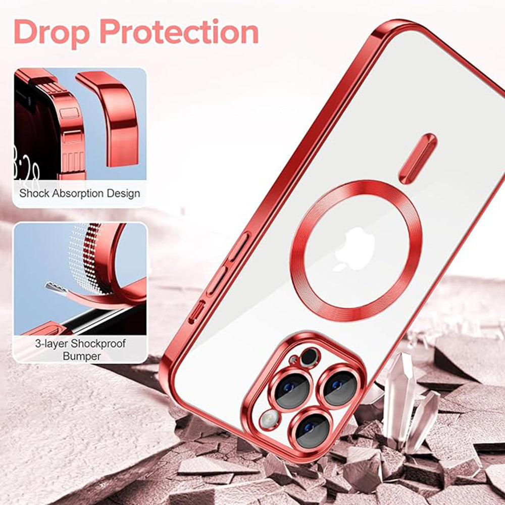 Etui MagSafe do Apple iPhone 12 Pro Max, Techsuit, Luxury Crystal, Czerwony