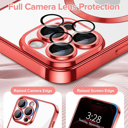Etui MagSafe do Apple iPhone 12 Pro Max, Techsuit, Luxury Crystal, Czerwony