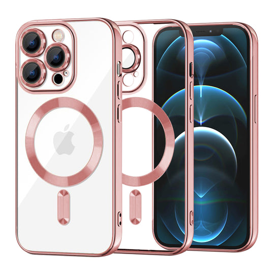 Etui MagSafe do Apple iPhone 12 Pro Max, Techsuit, Luxury Crystal, Różowe