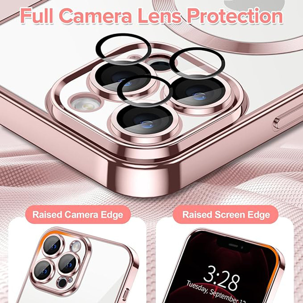 MagSafe Case for Apple iPhone 12 Pro Max, Techsuit, Luxury Crystal, Pink