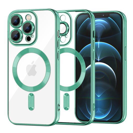 Etui MagSafe do Apple iPhone 12 Pro Max, Techsuit, Luxury Crystal, Jasnozielony