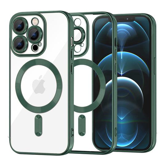 Etui MagSafe do Apple iPhone 12 Pro Max, Techsuit, Luxury Crystal, Ciemnozielony