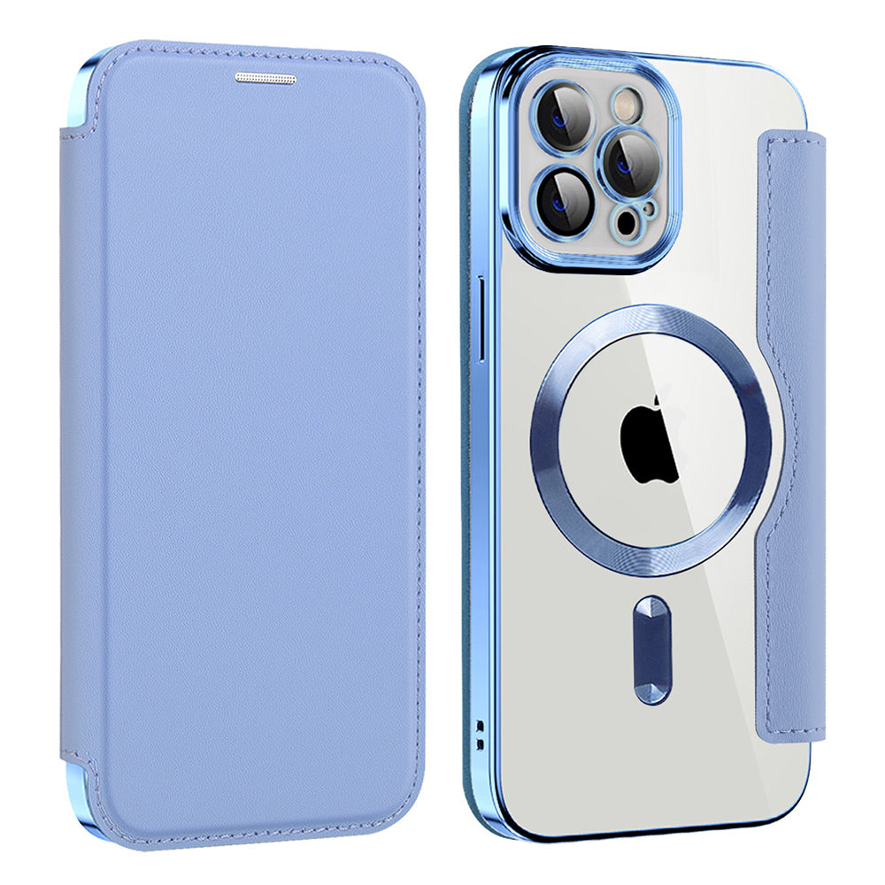 Etui MagSafe dla Apple iPhone 12 Pro Max, Techsuit, SmartMag Book, Bleu