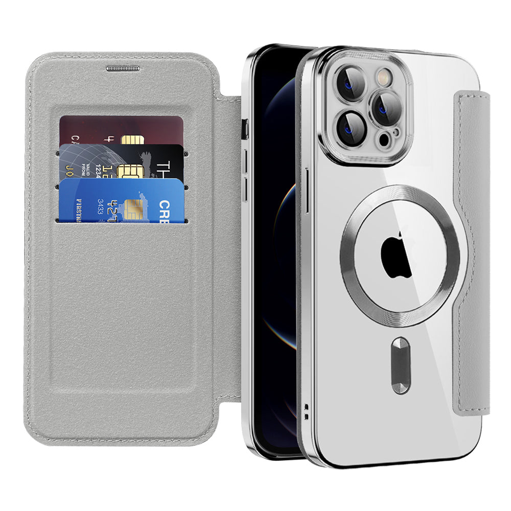 Etui MagSafe do Apple iPhone 12 Pro Max, Techsuit, SmartMag Book, Szary