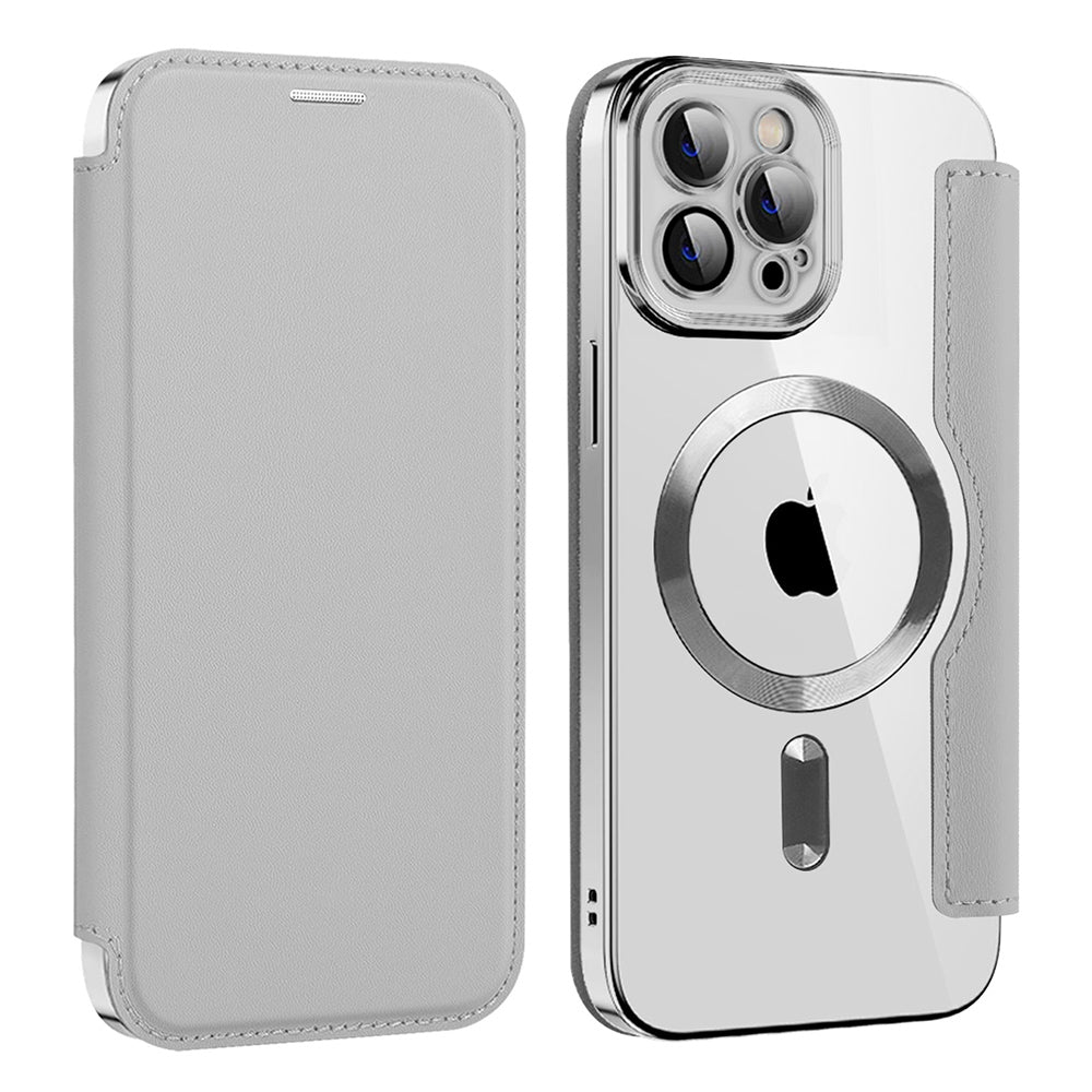 Etui MagSafe do Apple iPhone 12 Pro Max, Techsuit, SmartMag Book, Szary