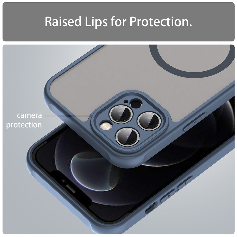 MagSafe Case for Apple iPhone 12 Pro, Techsuit, HaloFrost II, Navy Blue