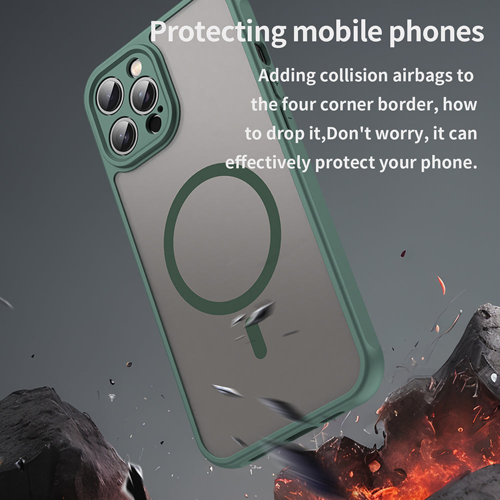 MagSafe Case for Apple iPhone 12 Pro, Techsuit, HaloFrost II, Green