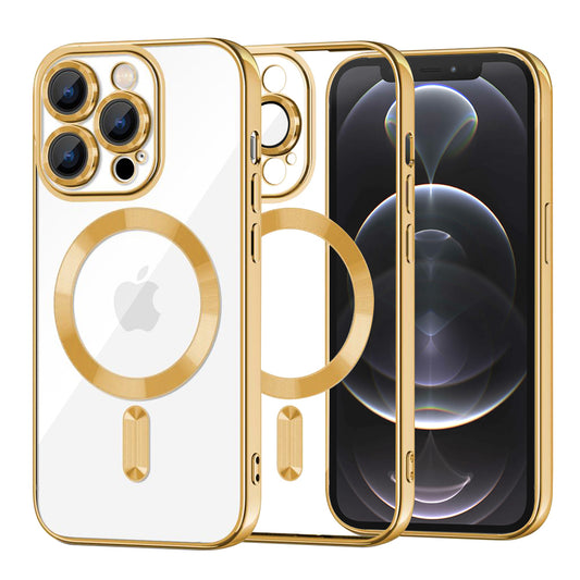 Etui MagSafe do Apple iPhone 12 Pro, Techsuit, Luxury Crystal, Złote