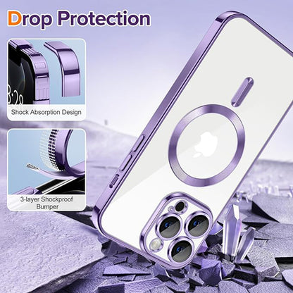Etui MagSafe do Apple iPhone 12 Pro, Techsuit, Luxury Crystal, Jasnofioletowy
