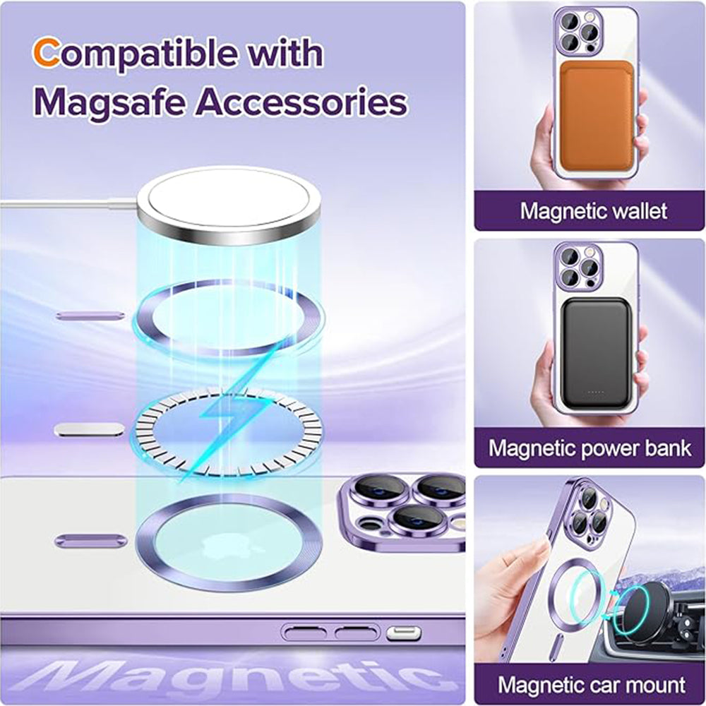 Etui MagSafe do Apple iPhone 12 Pro, Techsuit, Luxury Crystal, Jasnofioletowy
