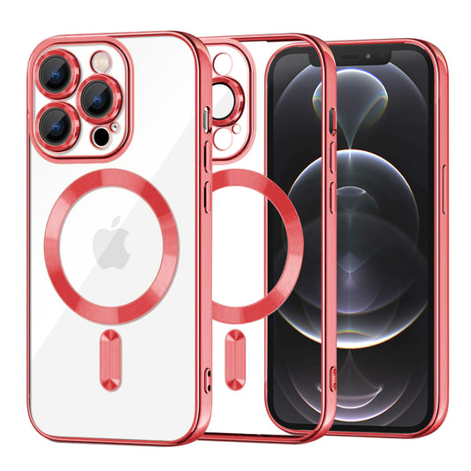 Etui MagSafe do Apple iPhone 12 Pro, Techsuit, Luxury Crystal, Czerwony