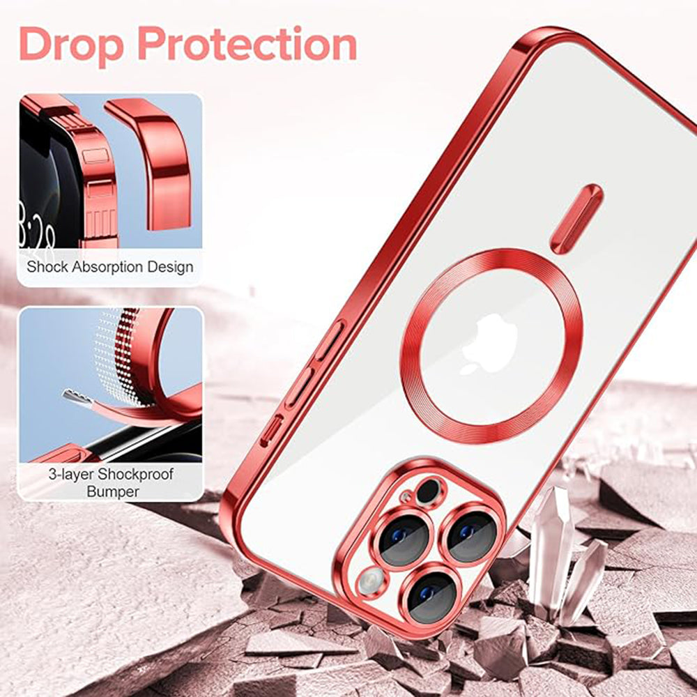 Etui MagSafe do Apple iPhone 12 Pro, Techsuit, Luxury Crystal, Czerwony