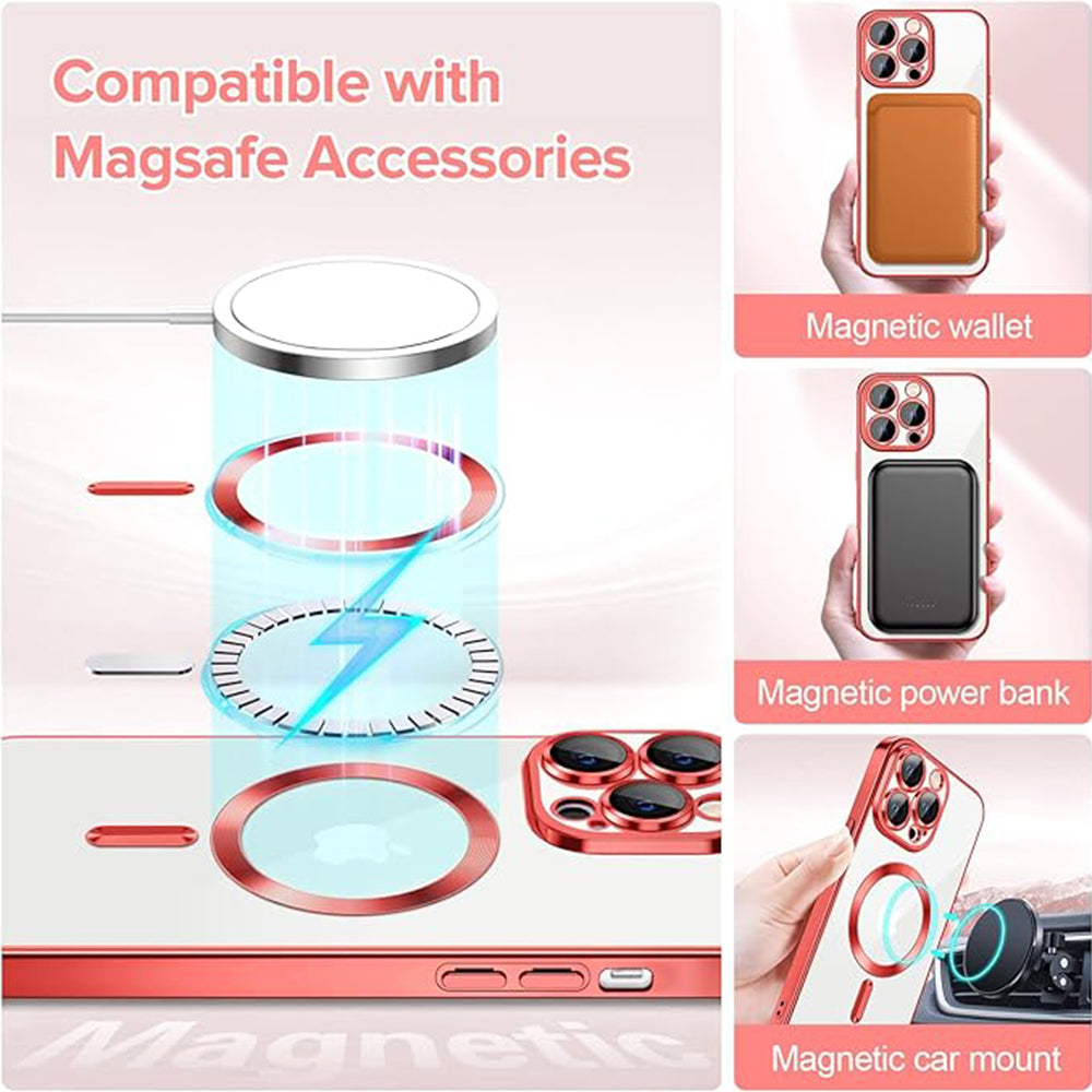 Etui MagSafe do Apple iPhone 12 Pro, Techsuit, Luxury Crystal, Czerwony