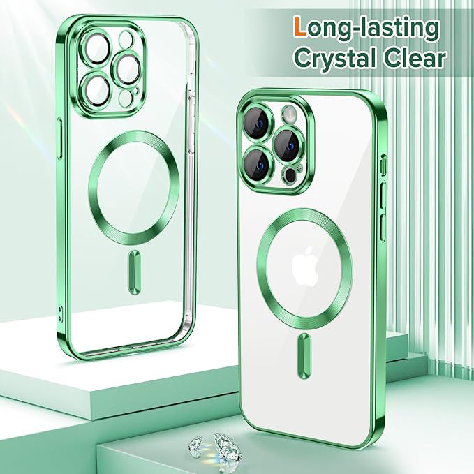 Etui MagSafe do Apple iPhone 12 Pro, Techsuit, Luxury Crystal, Jasnozielony