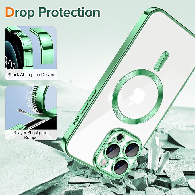 Etui MagSafe do Apple iPhone 12 Pro, Techsuit, Luxury Crystal, Jasnozielony