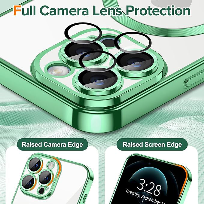 Etui MagSafe do Apple iPhone 12 Pro, Techsuit, Luxury Crystal, Jasnozielony