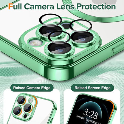 Etui MagSafe do Apple iPhone 12 Pro, Techsuit, Luxury Crystal, Jasnozielony