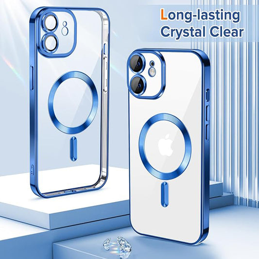 Etui MagSafe do Apple iPhone 12, Techsuit, Luxury Crystal, Ciemnoniebieskie