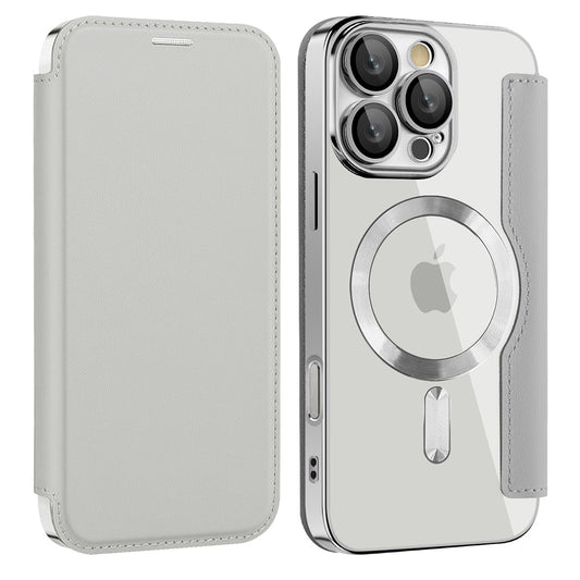 MagSafe Case for Apple iPhone 12, Techsuit, SmartMag Book, Gray