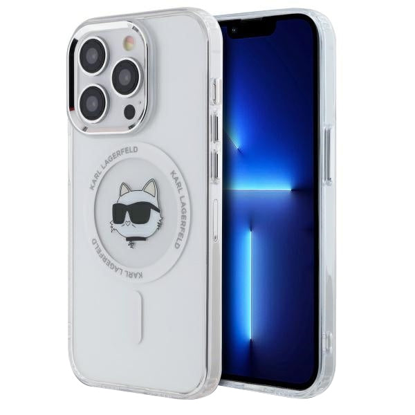 Etui MagSafe dla Apple iPhone 13 Pro Max, Karl Lagerfeld, IML Metal Choupette's Head, Białe