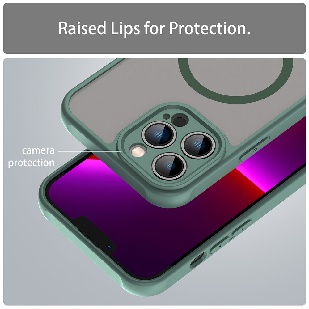 MagSafe Case for Apple iPhone 13 Pro Max, Techsuit, HaloFrost II, Green
