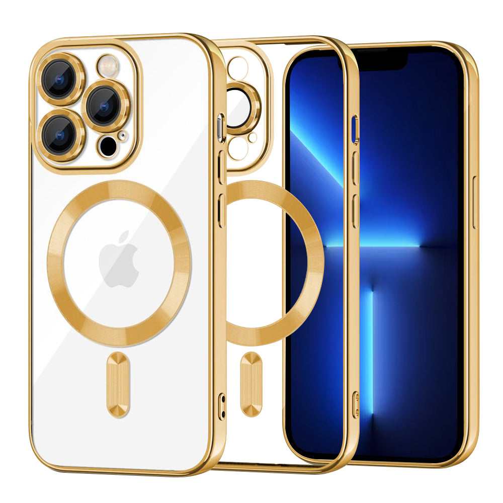 Etui MagSafe do Apple iPhone 13 Pro Max, Techsuit, Luxury Crystal, Złote