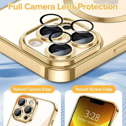 Etui MagSafe do Apple iPhone 13 Pro Max, Techsuit, Luxury Crystal, Złote