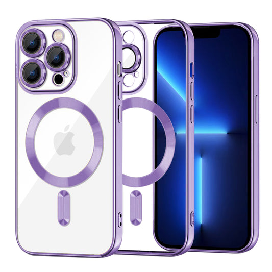 Etui MagSafe do Apple iPhone 13 Pro Max, Techsuit, Luxury Crystal, Jasny Fiolet