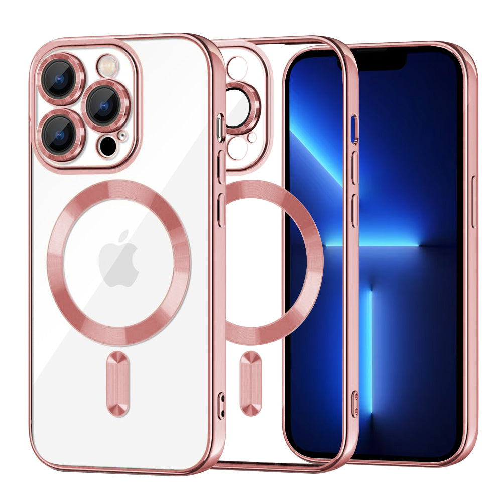 Etui MagSafe do Apple iPhone 13 Pro Max, Techsuit, Luxury Crystal, Różowe