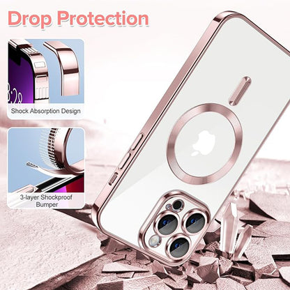 Etui MagSafe do Apple iPhone 13 Pro Max, Techsuit, Luxury Crystal, Różowe