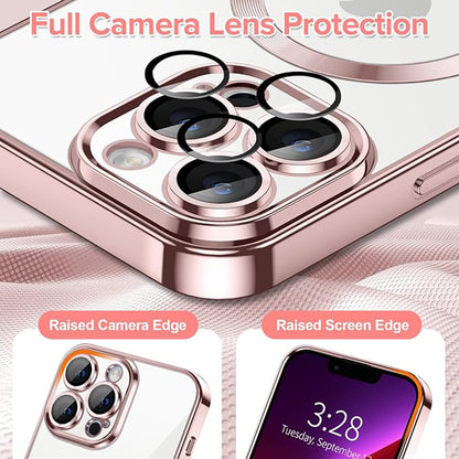 Etui MagSafe do Apple iPhone 13 Pro Max, Techsuit, Luxury Crystal, Różowe