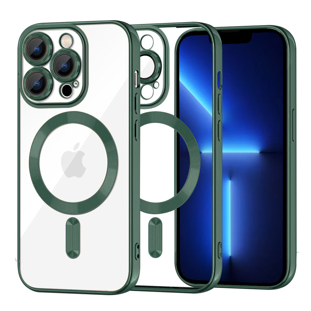Etui MagSafe do Apple iPhone 13 Pro Max, Techsuit, Luxury Crystal, Ciemnozielony