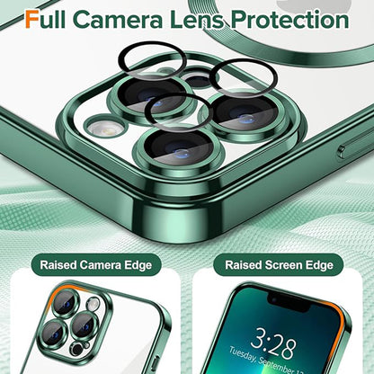 Etui MagSafe do Apple iPhone 13 Pro Max, Techsuit, Luxury Crystal, Ciemnozielony