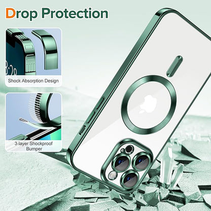 Etui MagSafe do Apple iPhone 13 Pro Max, Techsuit, Luxury Crystal, Ciemnozielony