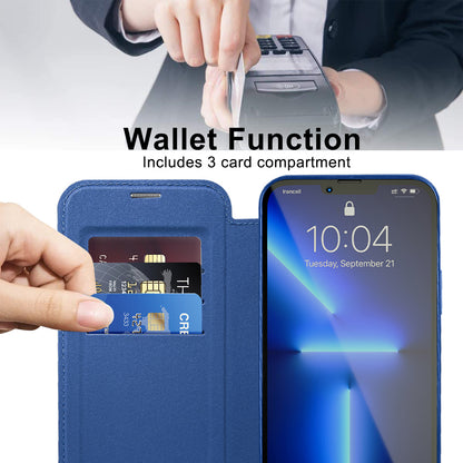 MagSafe Case for Apple iPhone 13 Pro Max, Techsuit, SmartMag Book, Blue