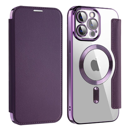 Etui MagSafe do Apple iPhone 13 Pro Max, Techsuit, SmartMag Book, Fioletowy